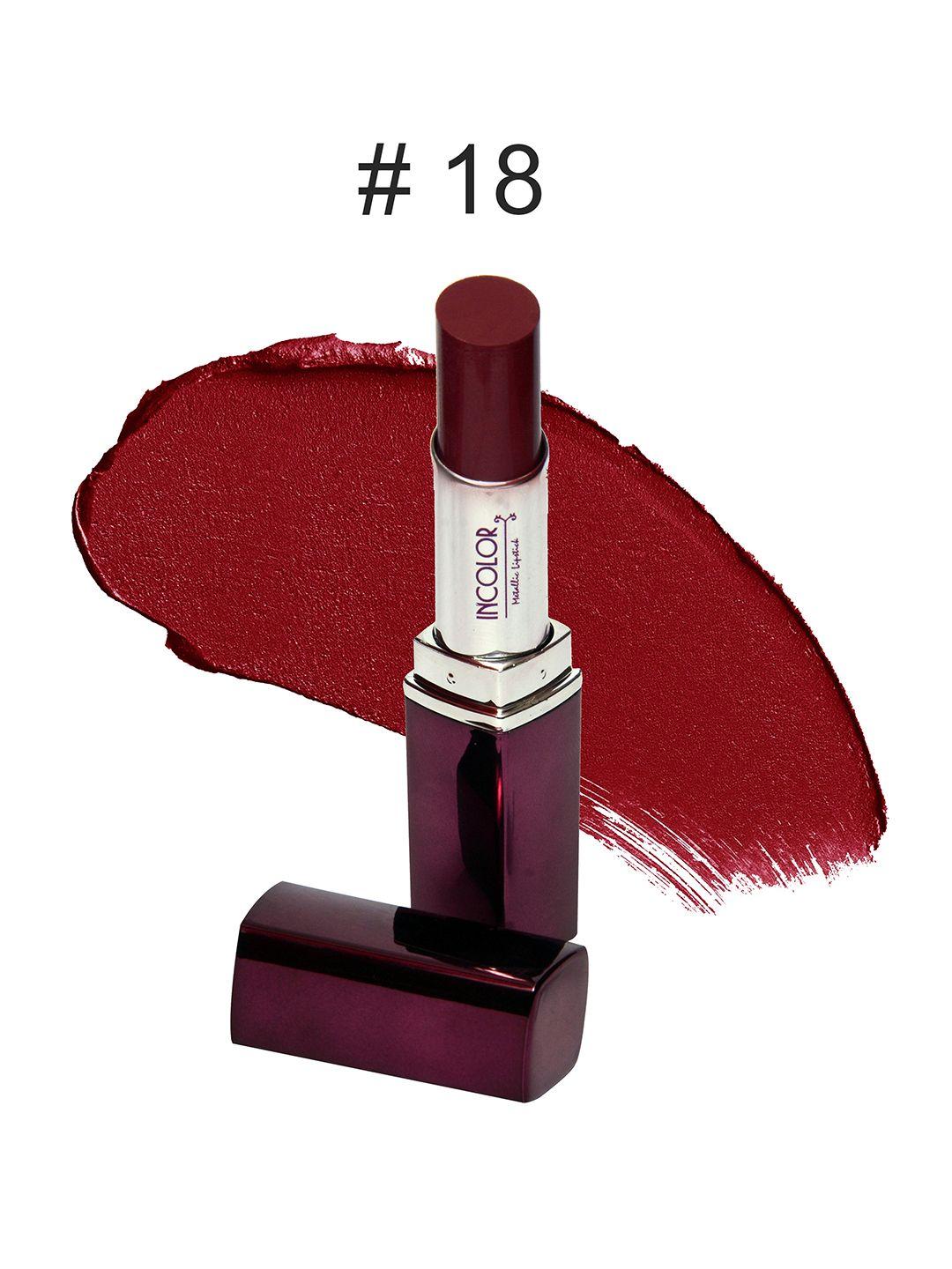 incolor maroon mettalic 18 lipstick 3.7 gm