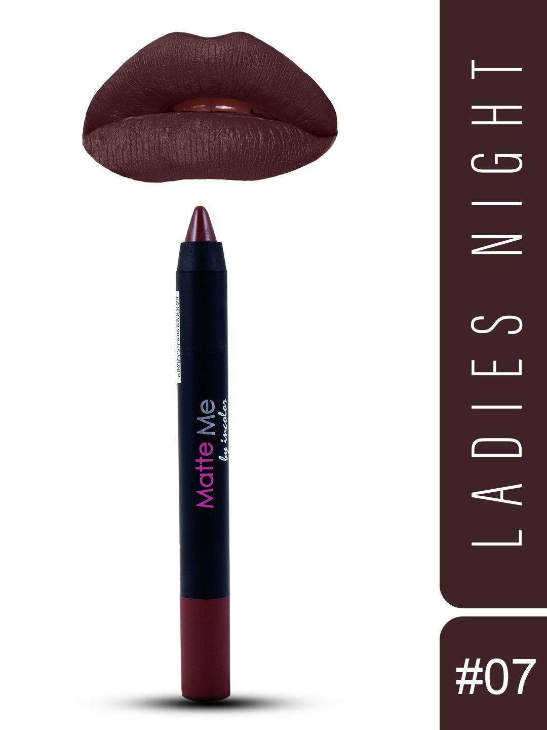 incolor matte me brown 07 ladies night crayon lipstick 2.3 g