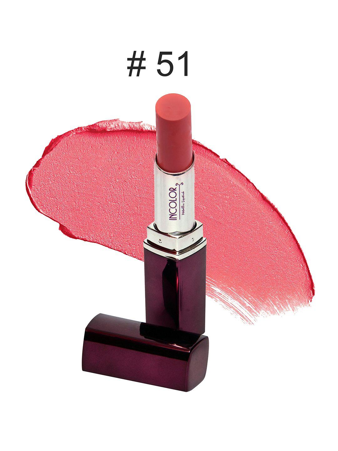 incolor pink mettalic 51 lipstick 3.7 gm