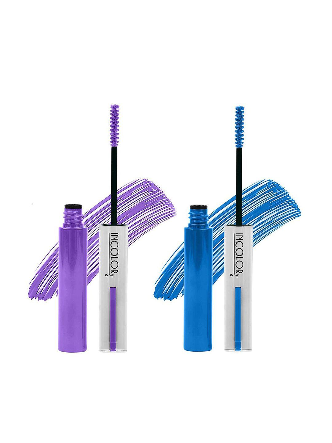 incolor set of 2 long lasting mascaras 6 ml each - true purple 06 & blueberry pop 03