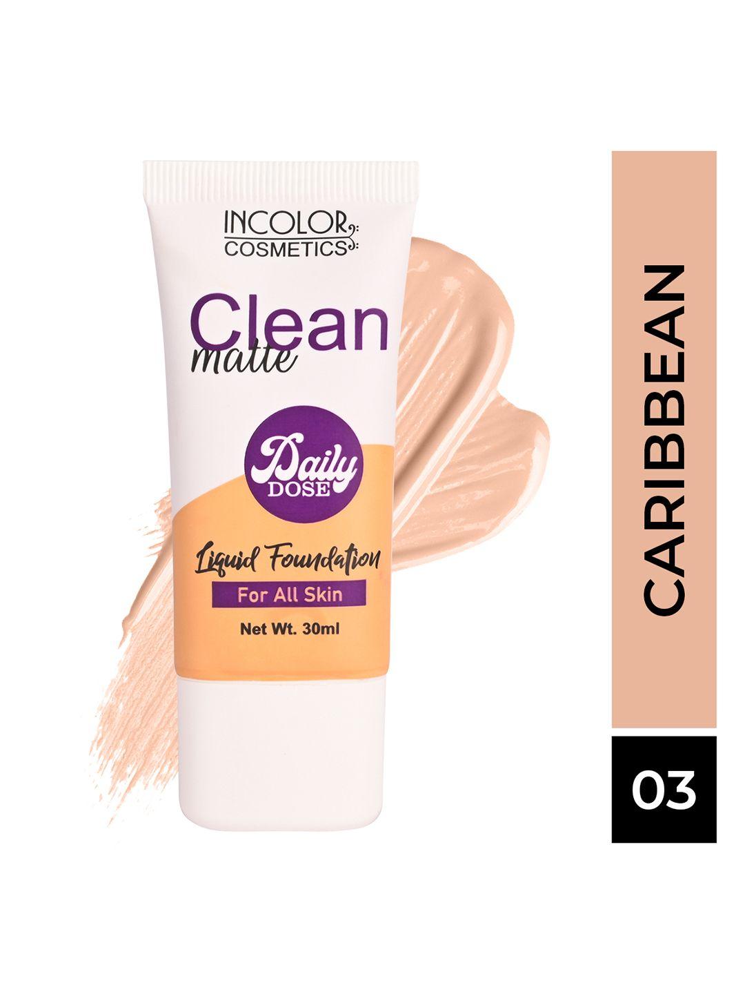 incolor women clean matte daily dose liquid foundation 03 caribbean 30 ml