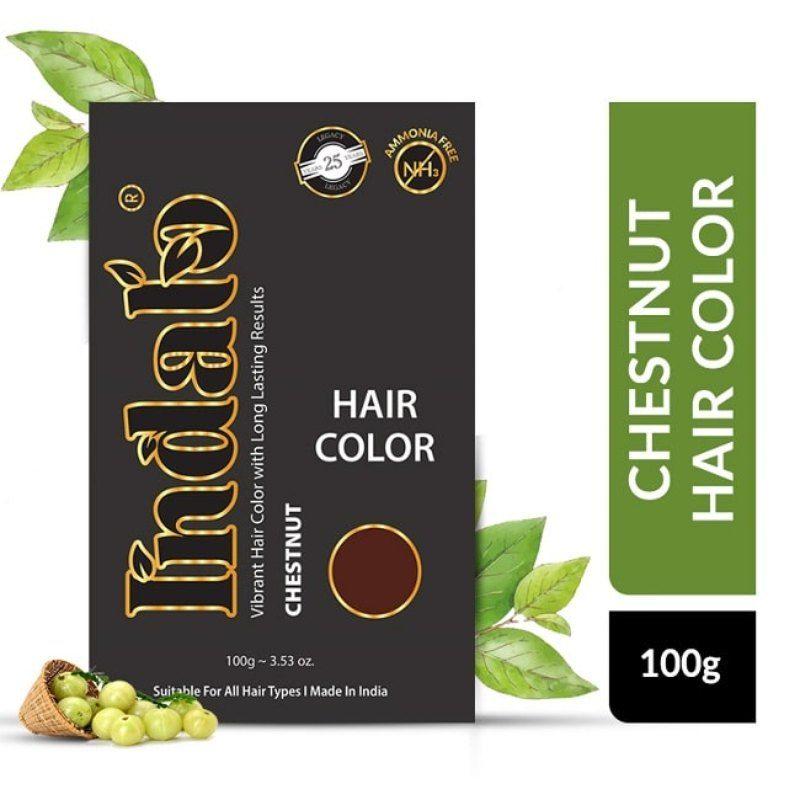 indalo herbal based amla & baheda hair colour - chestnut