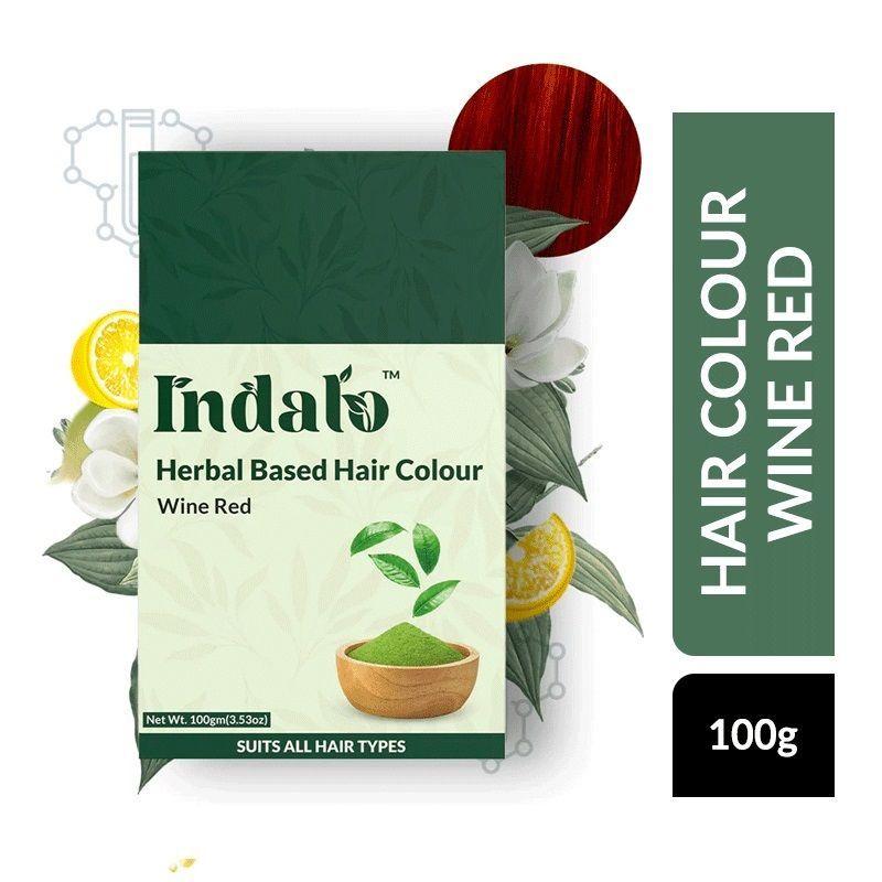 indalo herbal based amla & baheda hair colour - wine red