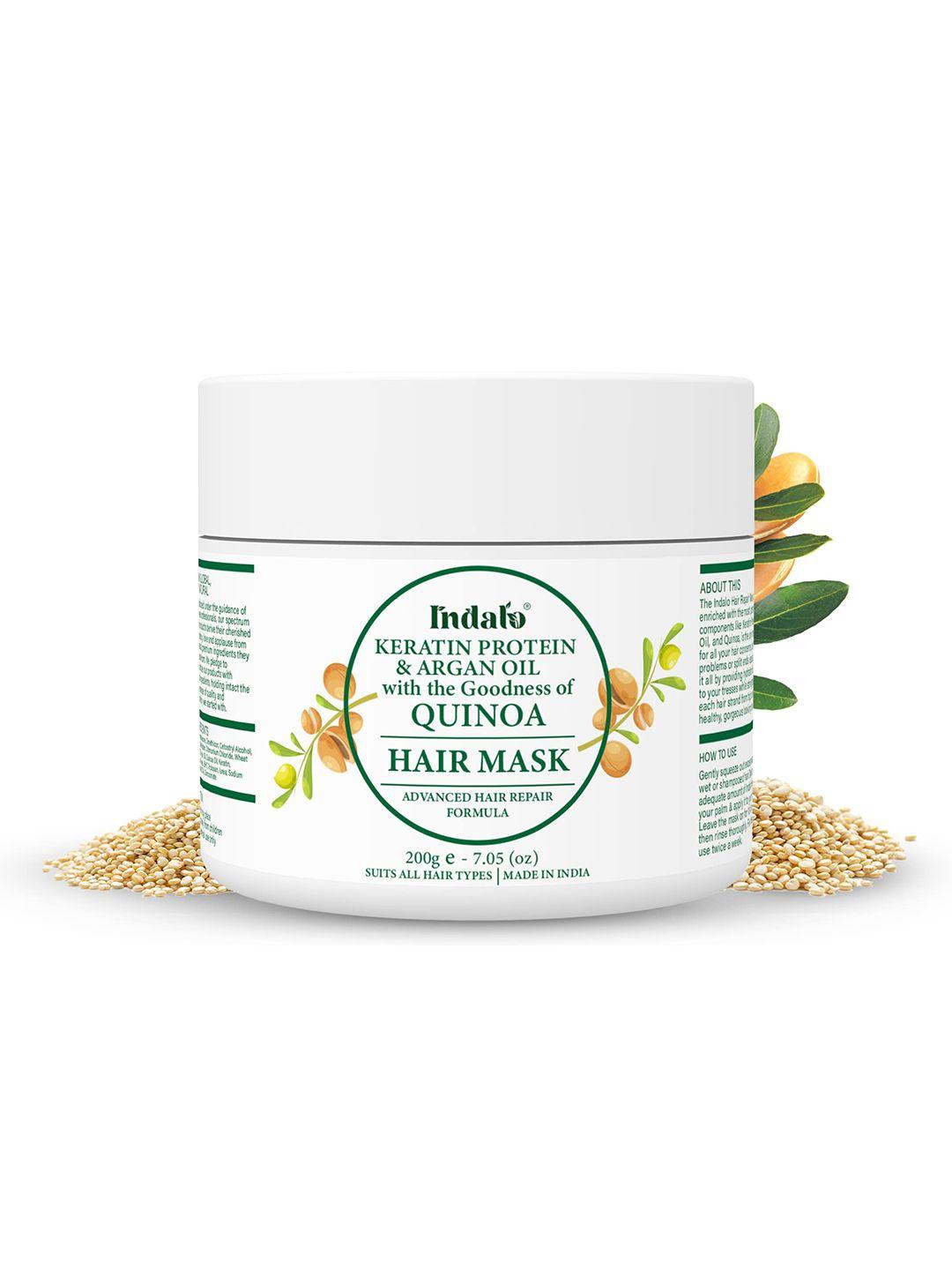 indalo quinoa hair mask with keratin & argan oil for dry,frizzy & damaged hair repair-200g