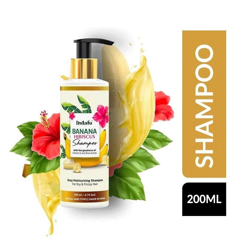 indalo banana hibiscus shampoo for dry & frizzy hair