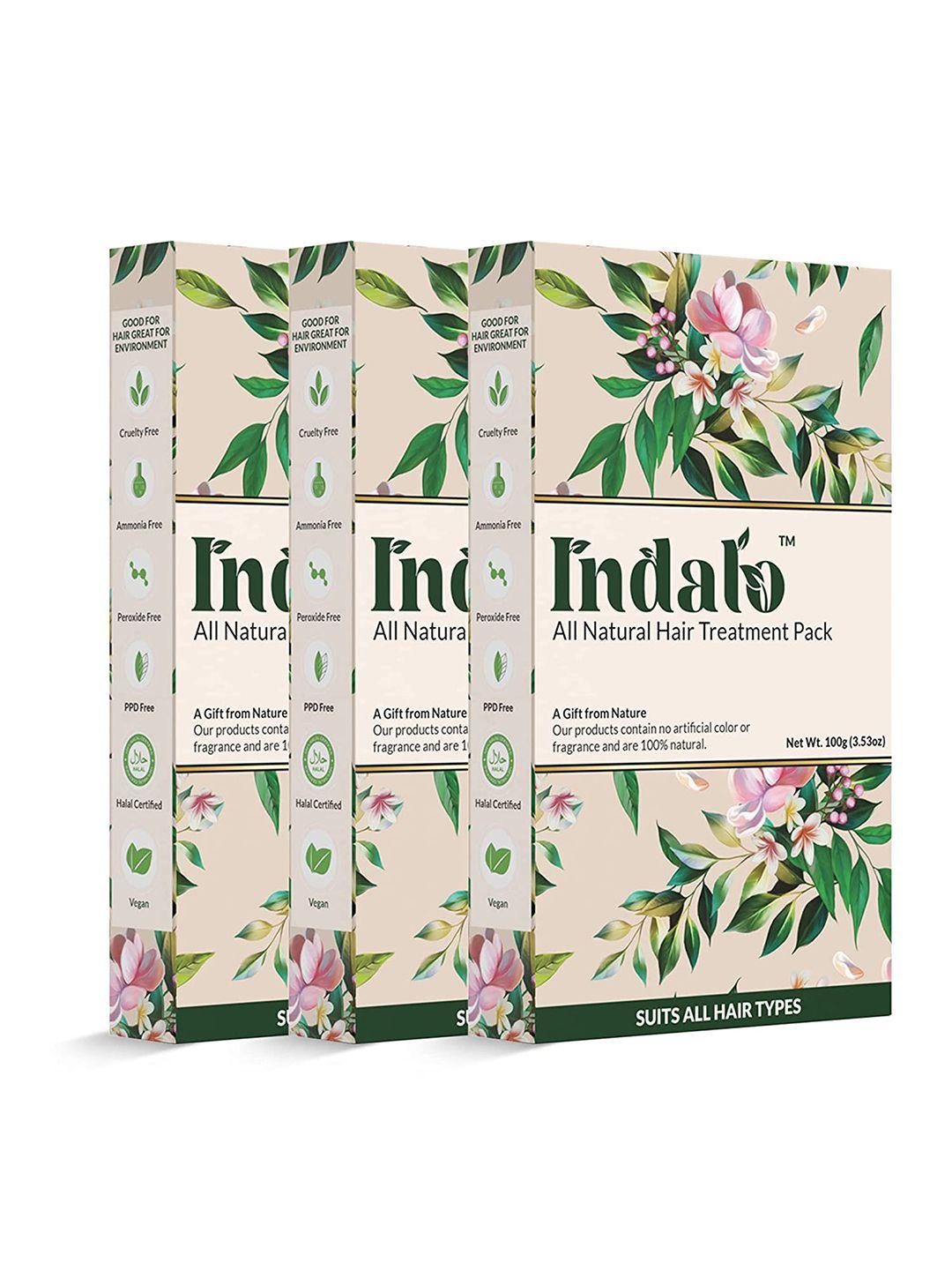 indalo set of 3 all-natural hair treatment pack for conditioning hair growth - 100 g each