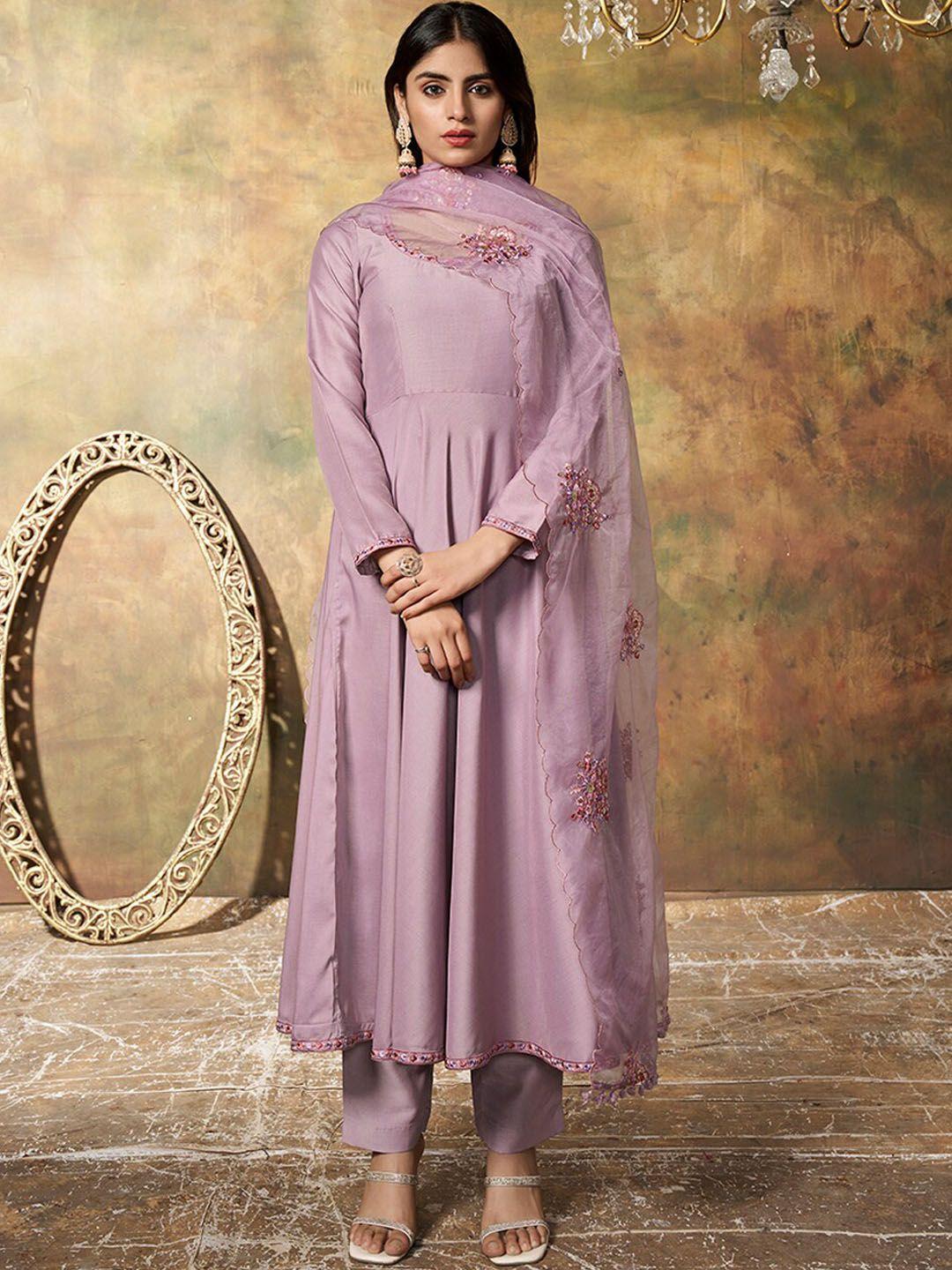 inddus anarkali kurta & trousers with dupatta