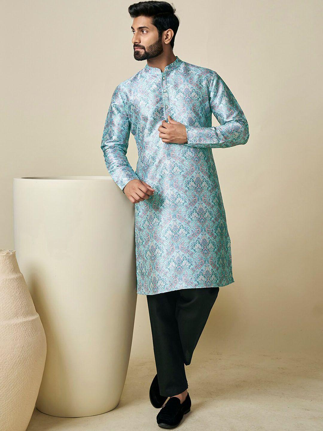 inddus ethnic motif printed straight kurta