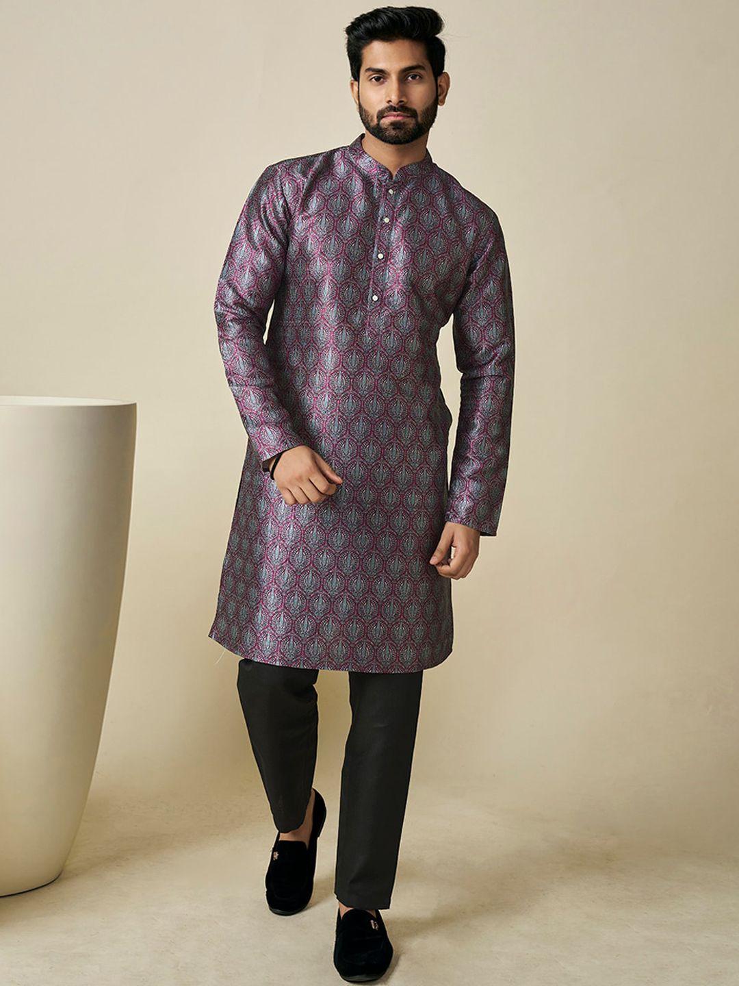 inddus ethnic motif printed straight kurta