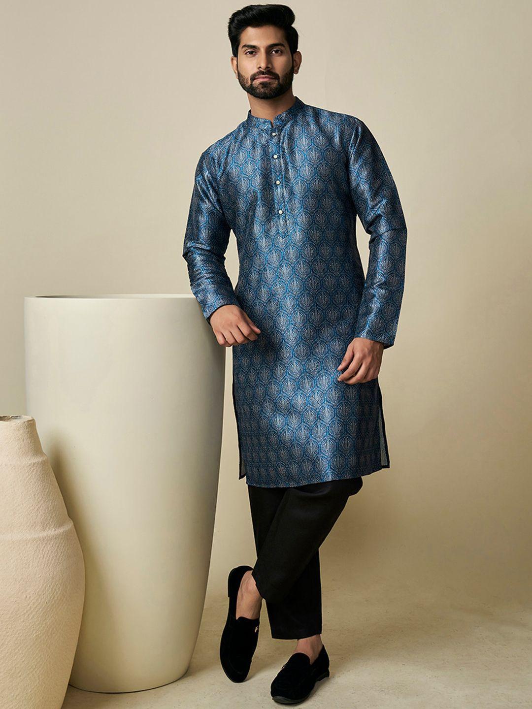 inddus ethnic motif printed straight kurta