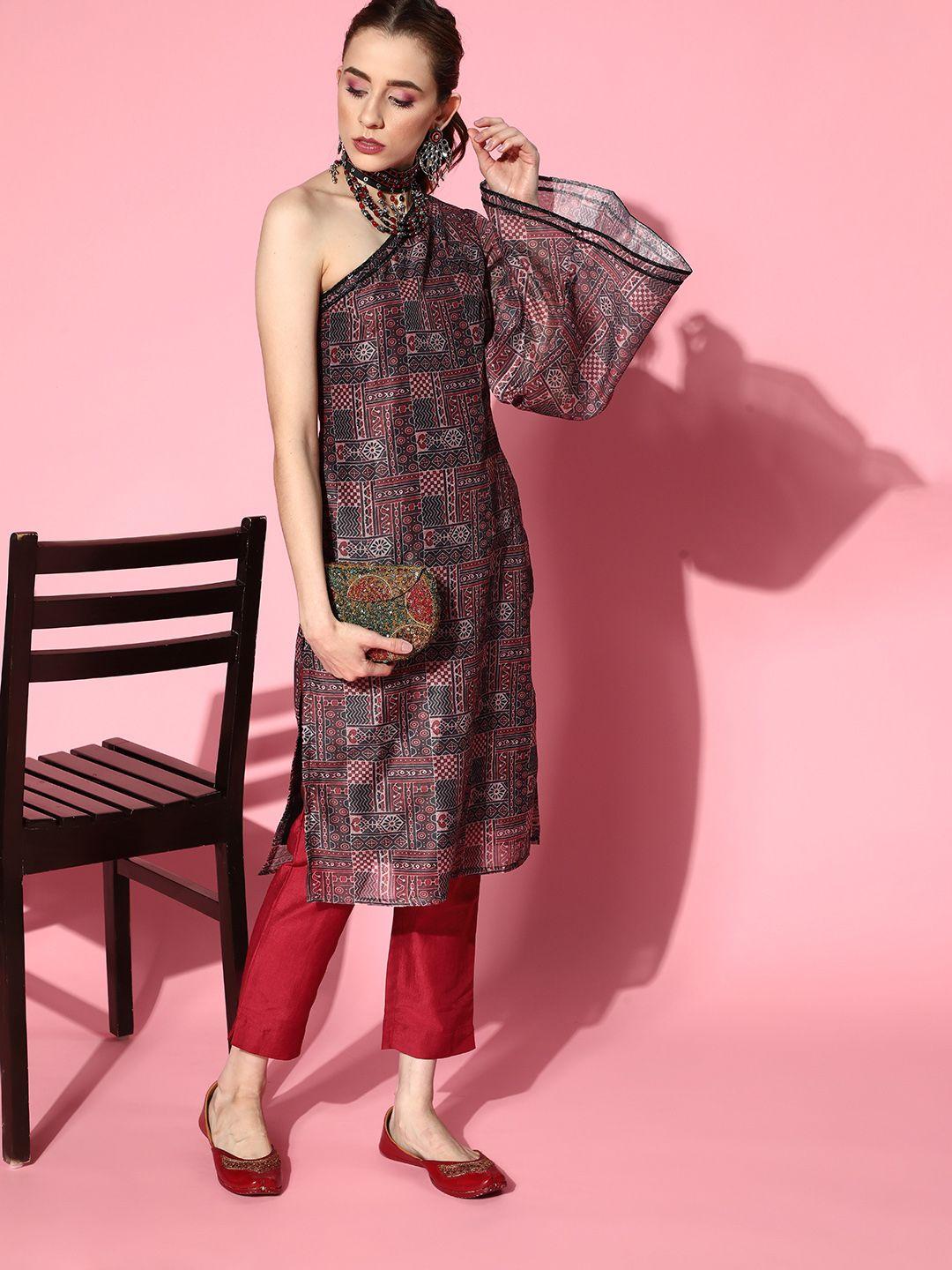 inddus ethnic motifs chanderi cotton kurta set
