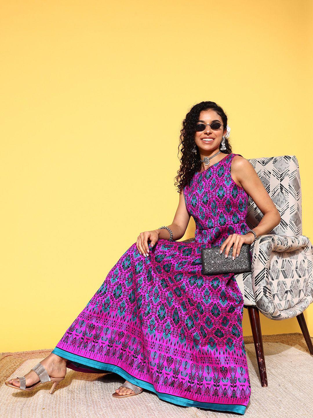 inddus ethnic motifs maxi dress