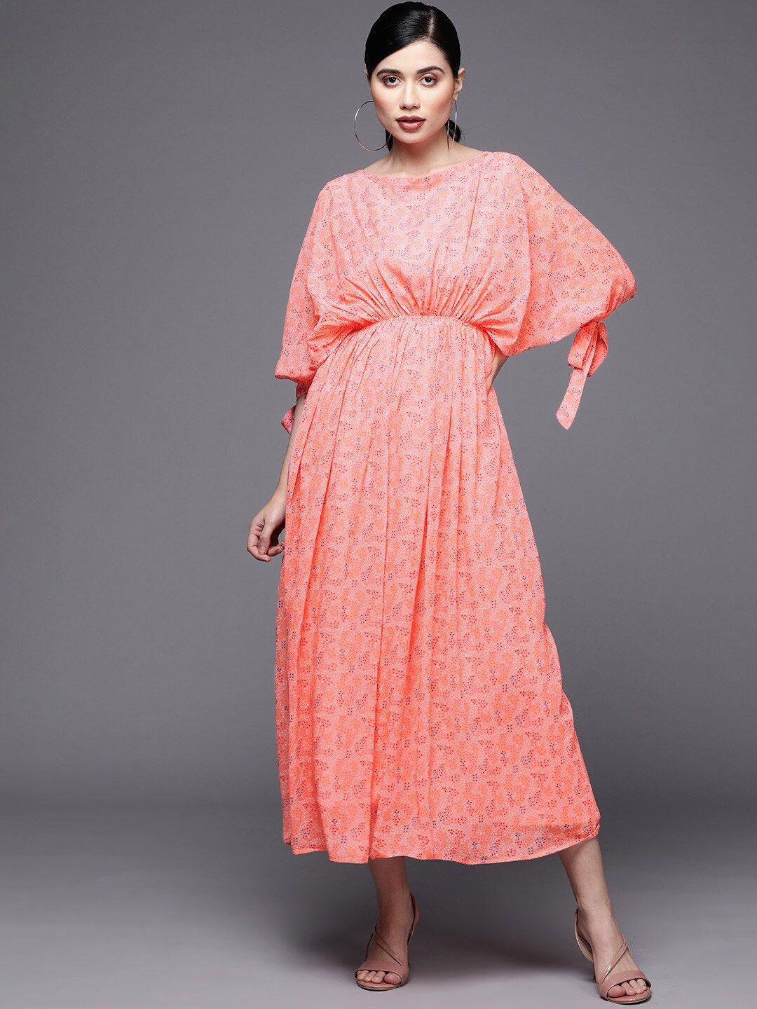 inddus georgette kaftan maxi dress