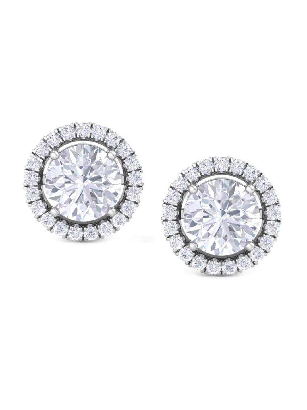 inddus jewels 925 sterling silver rhodium-plated circular studs earrings
