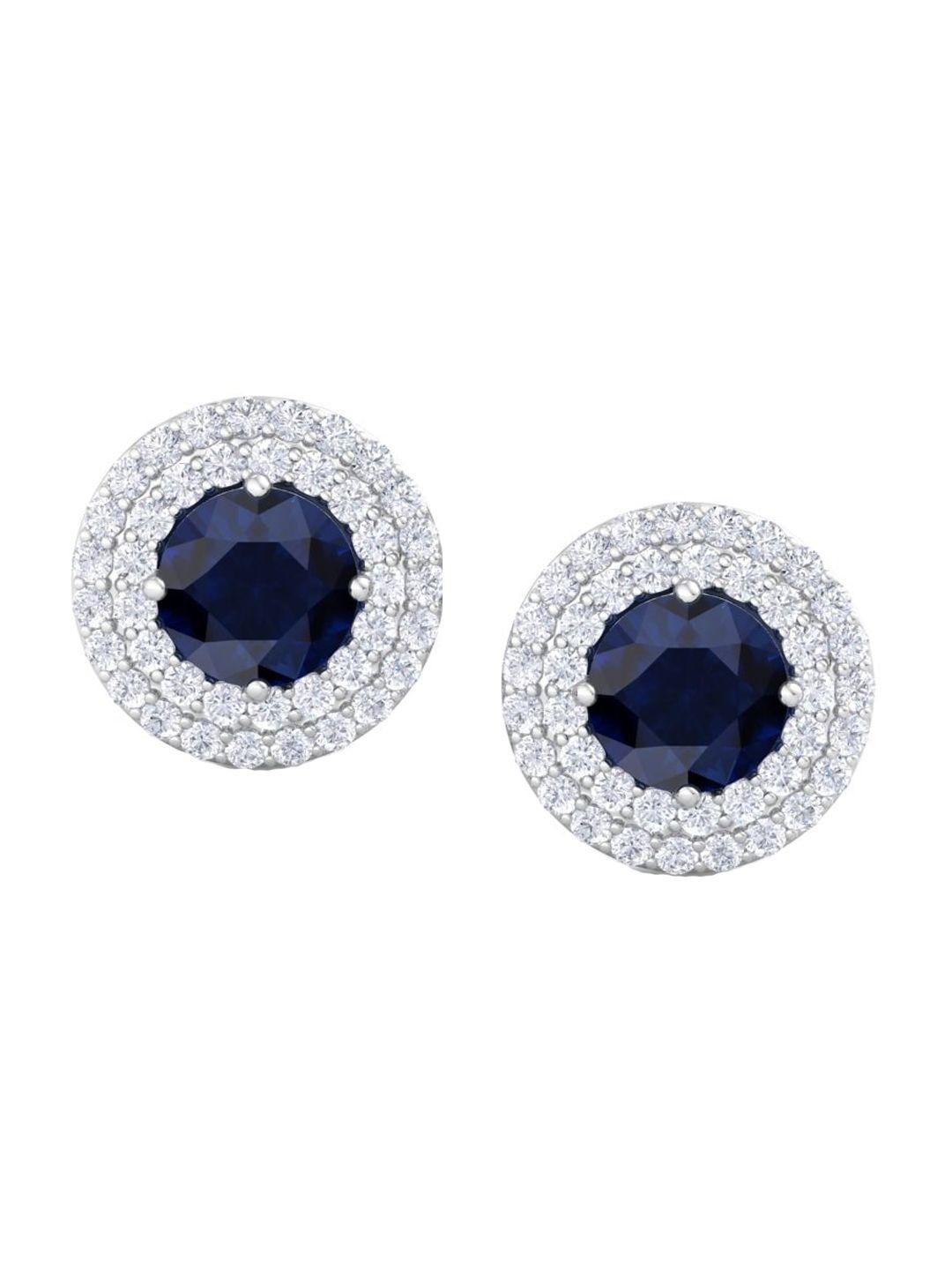 inddus jewels 925 sterling silver rhodium-plated cz studded studs earrings