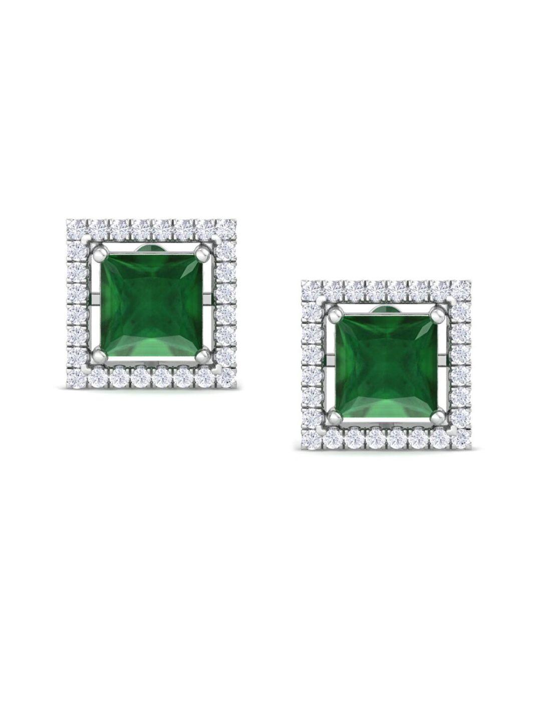 inddus jewels 925 sterling silver rhodium-plated square studs earrings