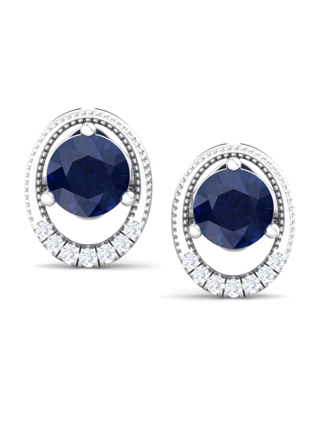 inddus jewels blue circular studs earrings