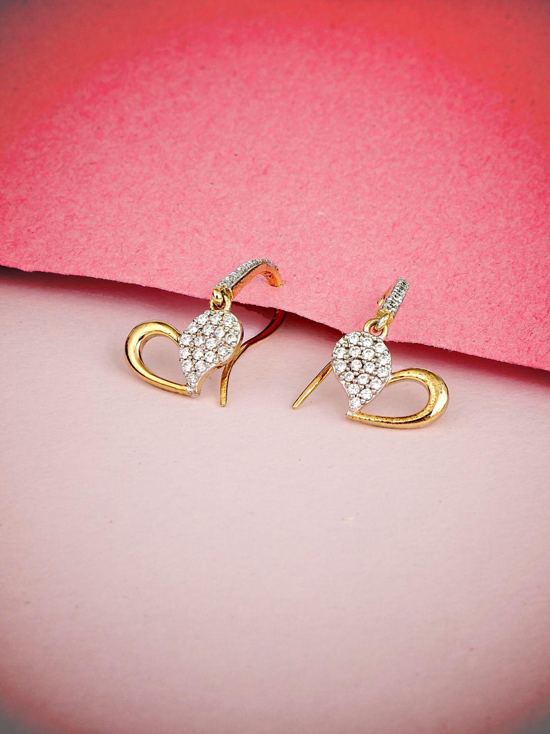 inddus jewels gold-toned contemporary studs earrings