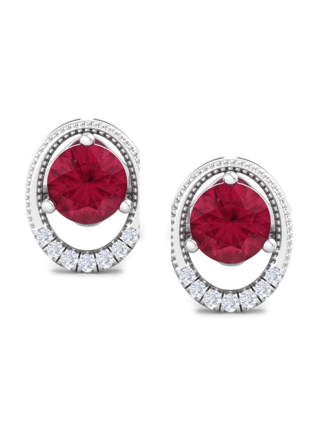 inddus jewels red circular studs earrings