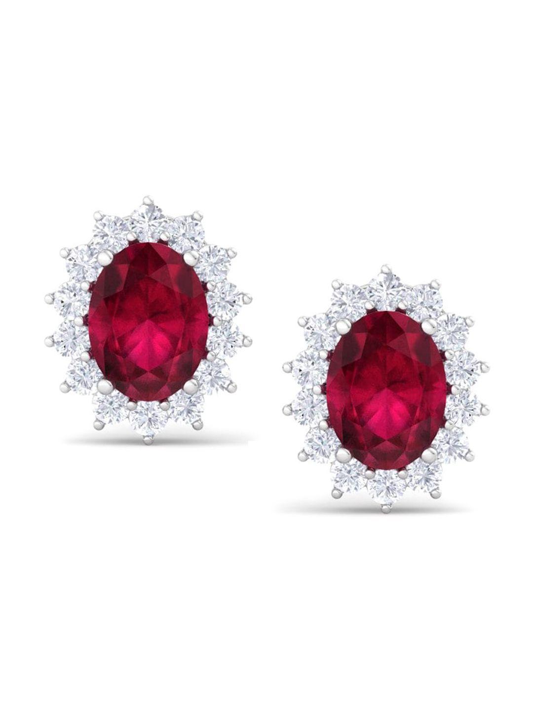 inddus jewels rhodium-plated 92.5 sterling silver studs earrings