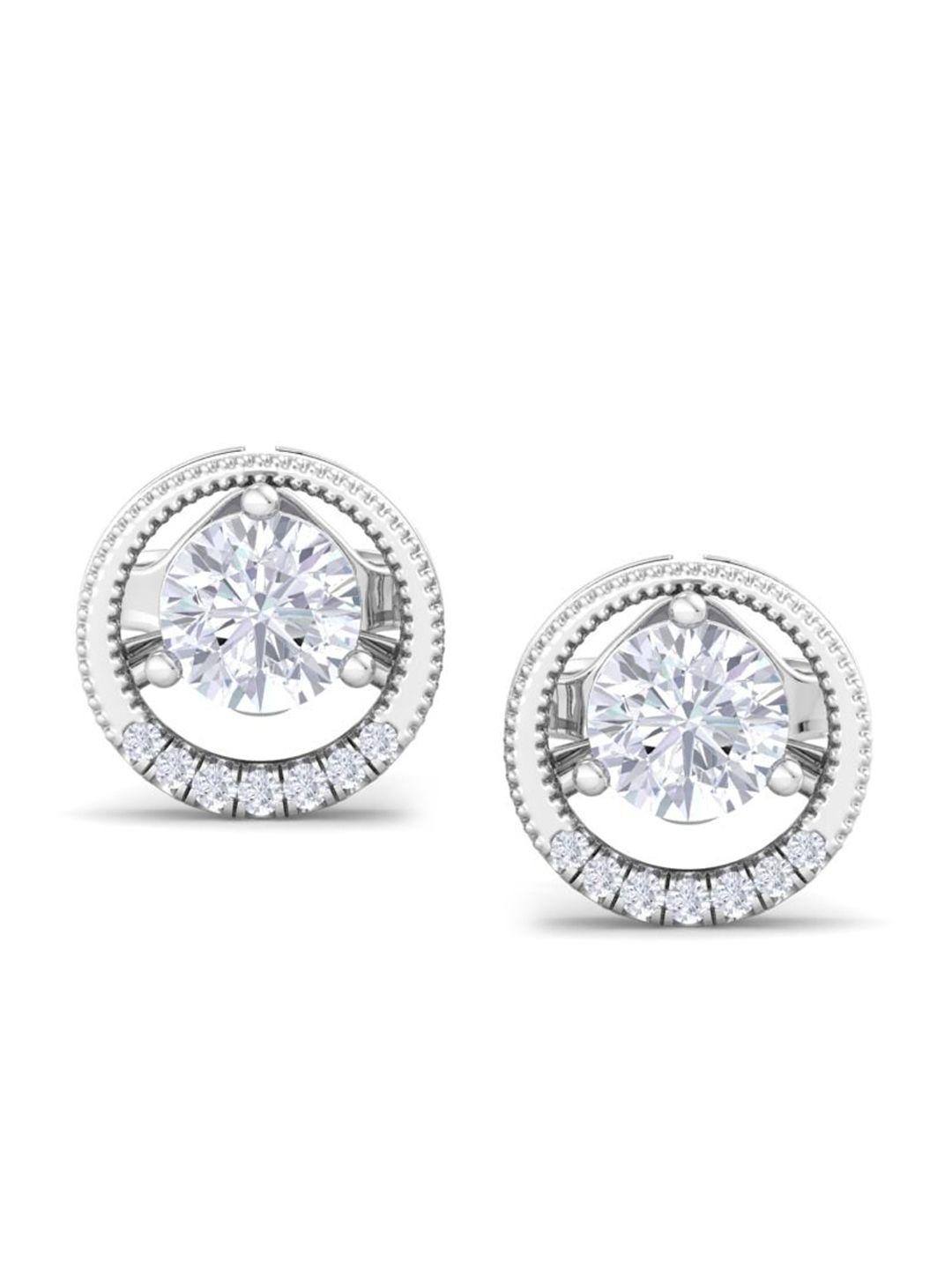 inddus jewels rhodium-plated circular studs earrings