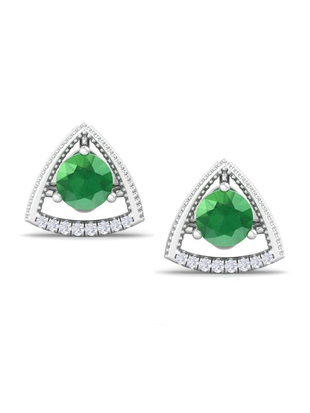 inddus jewels rhodium-plated triangle studs earrings