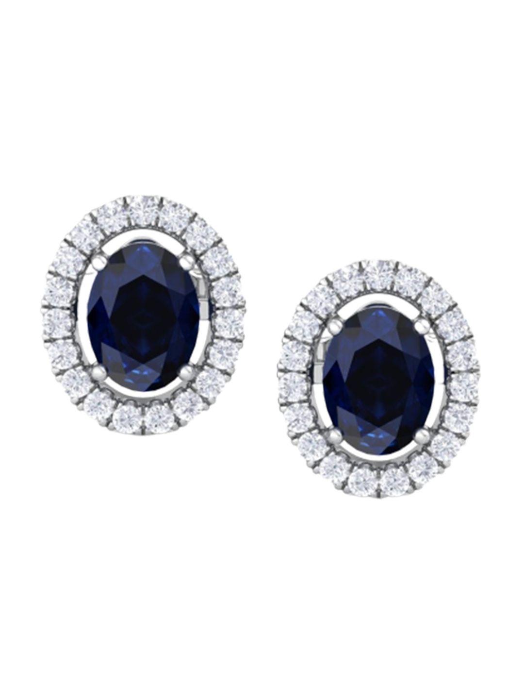 inddus jewels silver-plated oval studs earrings