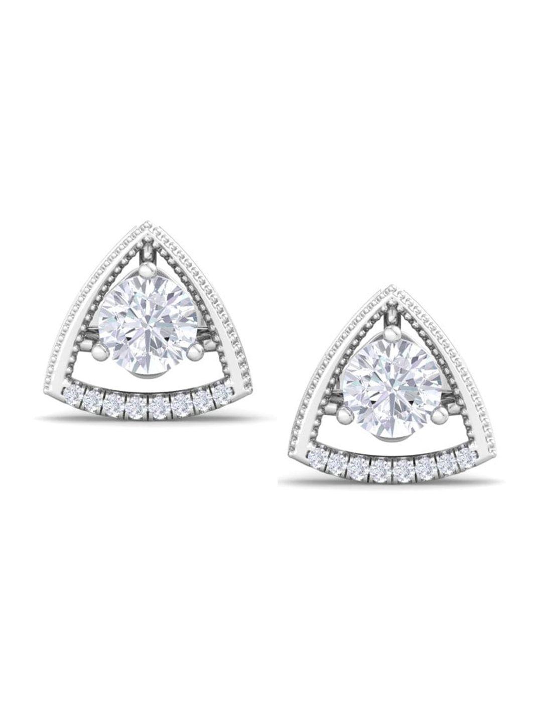 inddus jewels silver-toned circular studs earrings