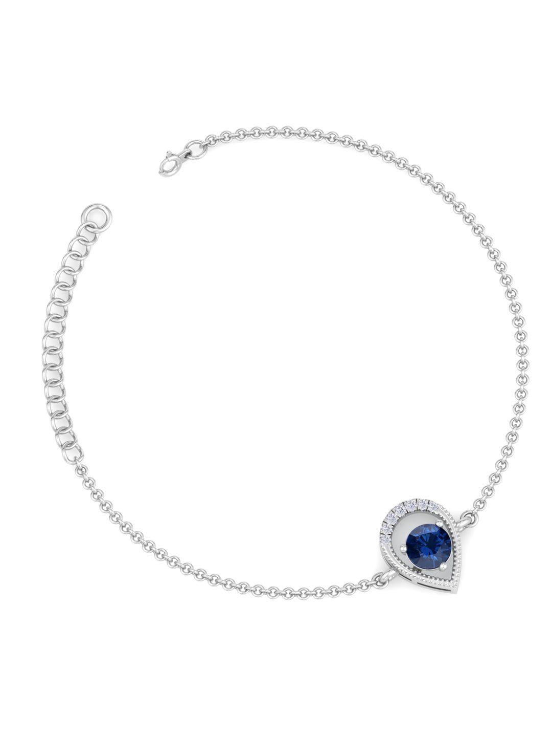 inddus jewels women rhodium-plated cz link bracelet
