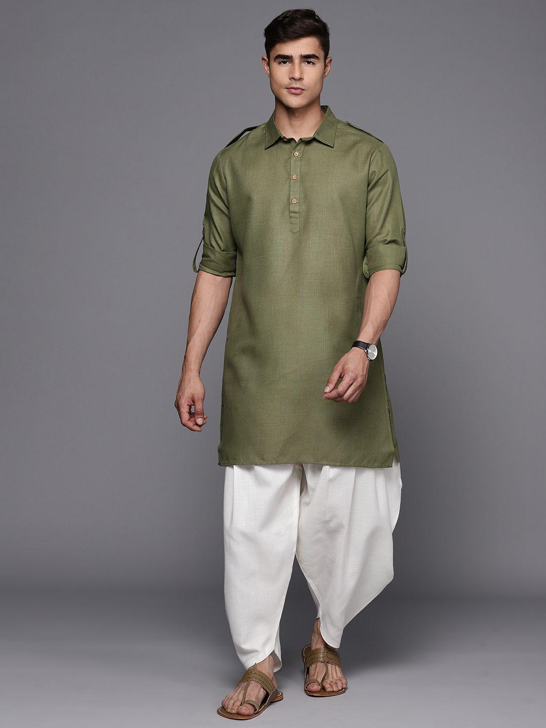 inddus linen pathani kurta with dhoti pants