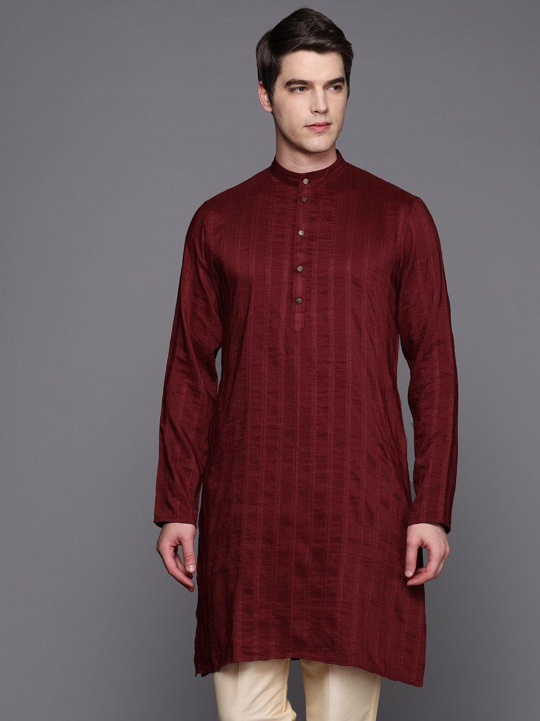 inddus men jacquard striped kurta