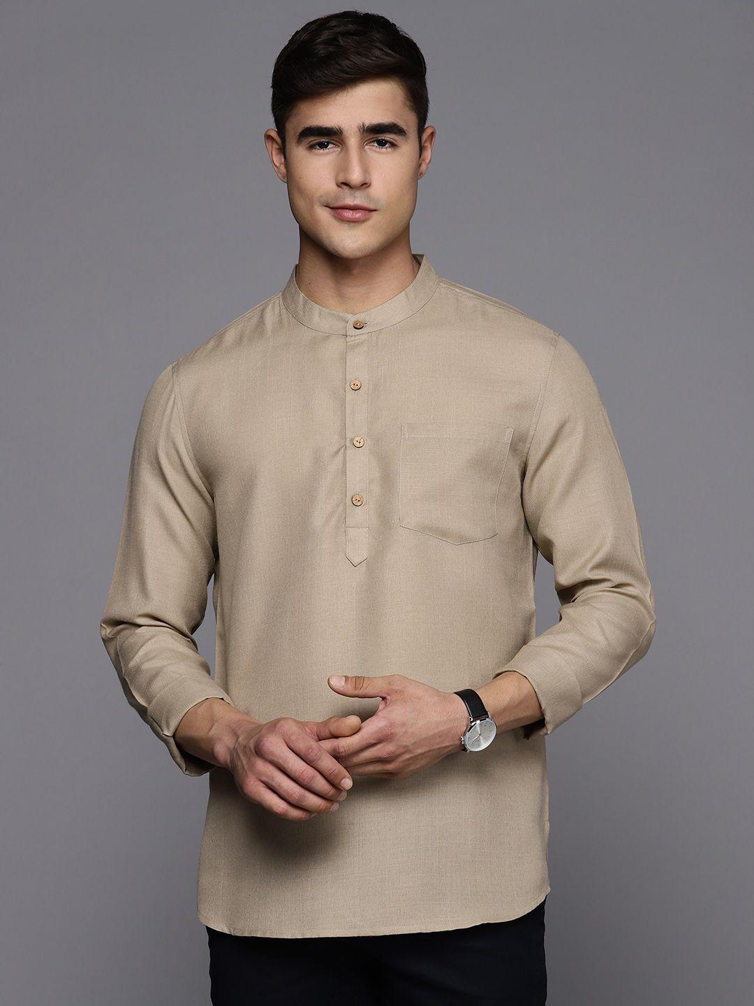 inddus solid linen blend kurta