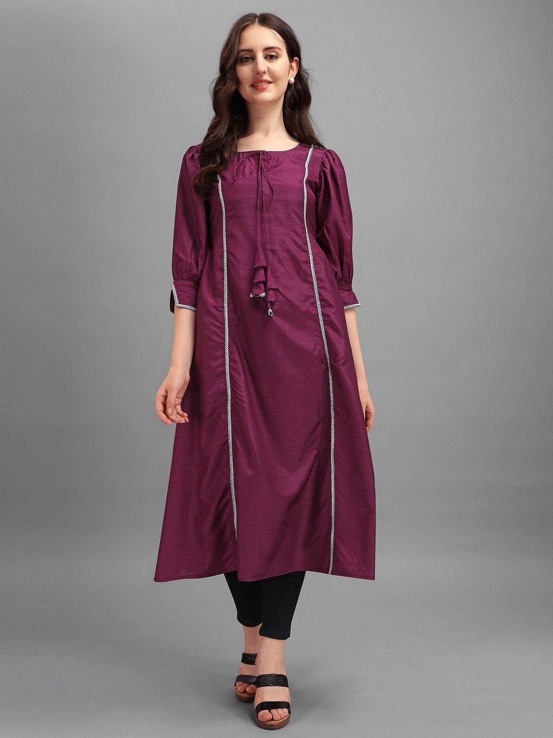 inddus women purple gotta patti kurta