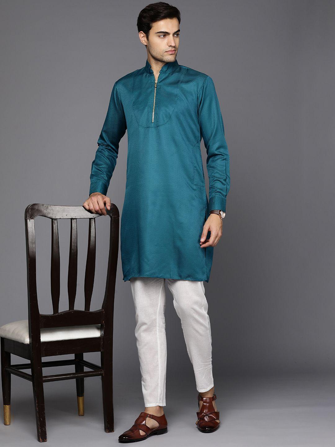 inddus woven design jacquard kurta