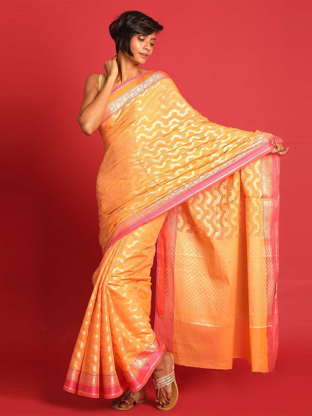 indethnic zari banarasi saree