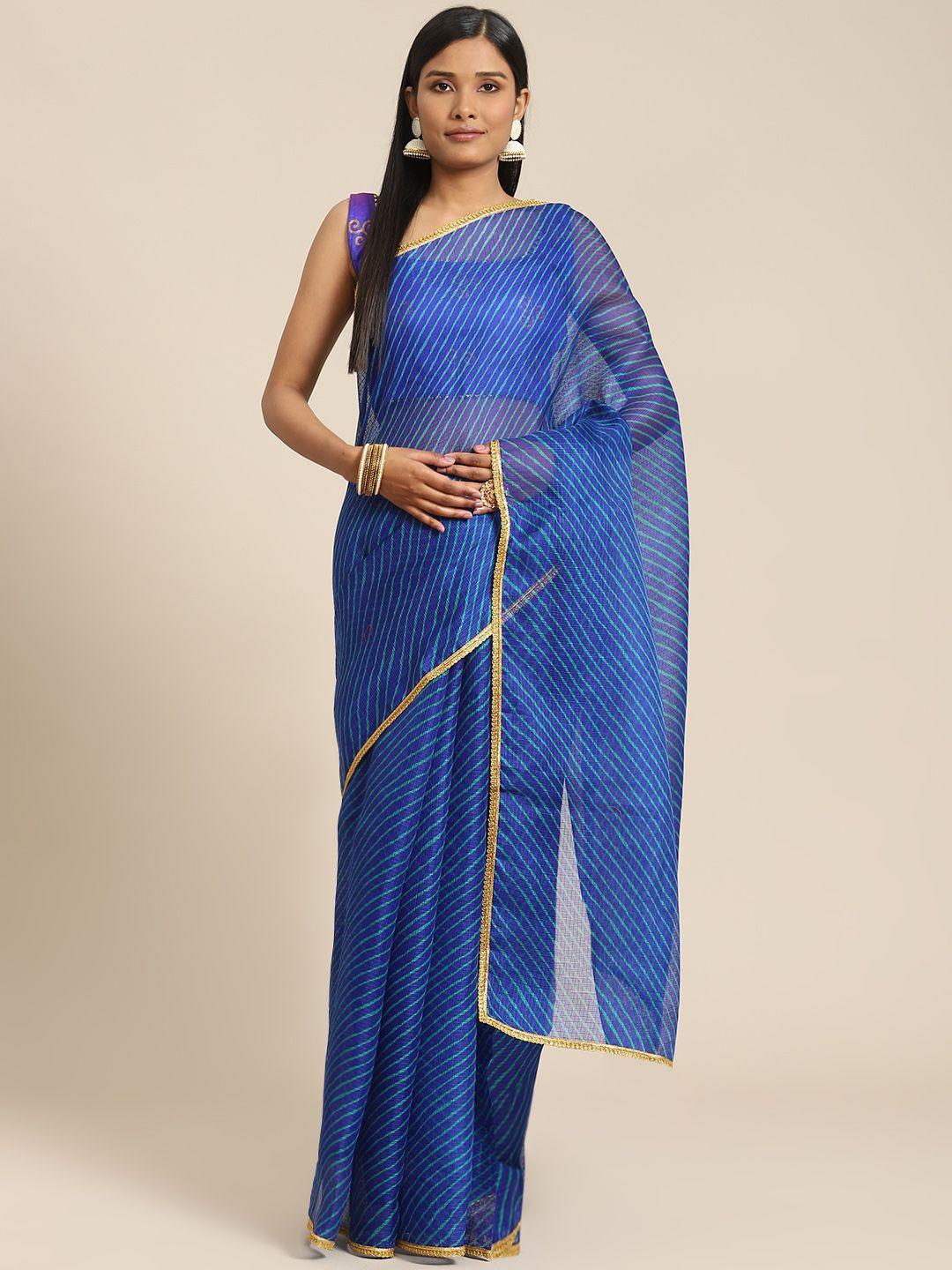 indi inside blue leheriya kota saree