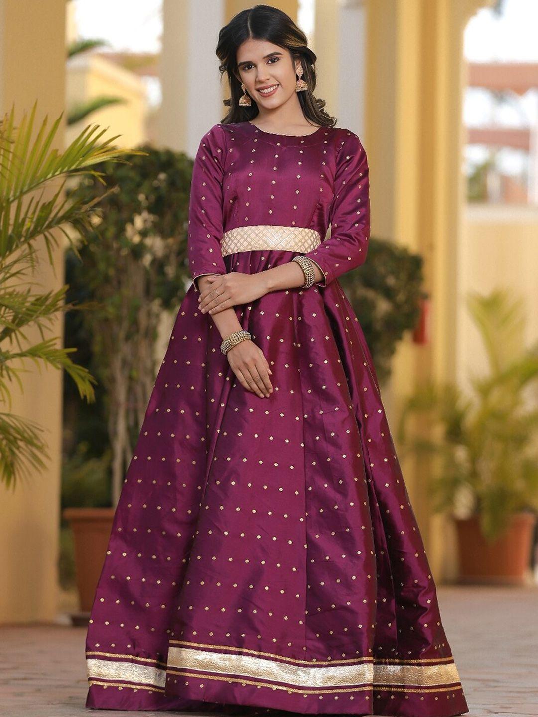 indi inside embellished pure silk ethnic maxi dress