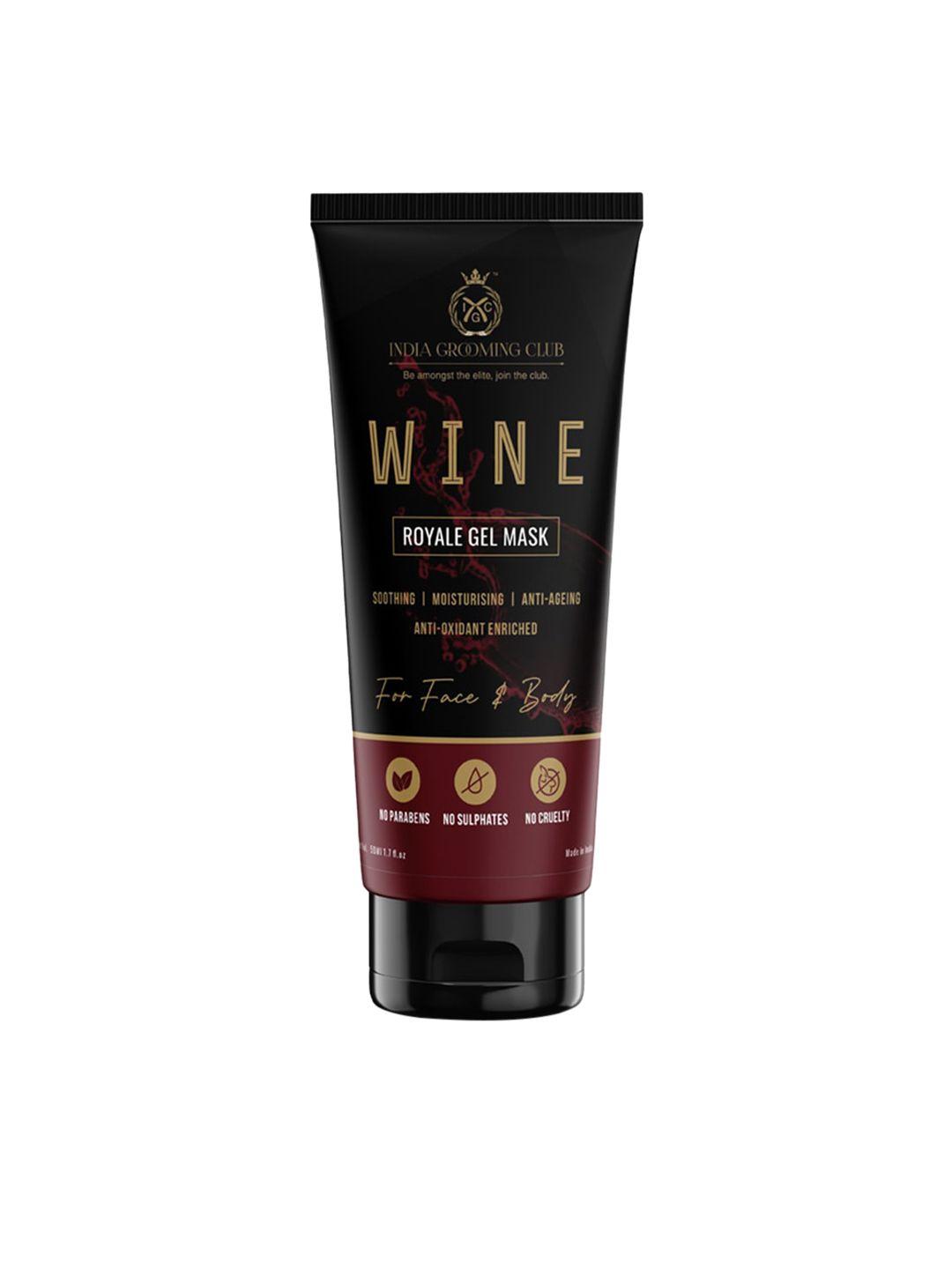 india grooming club men wine royale gel mask 100ml for moisturizing & anti-ageing