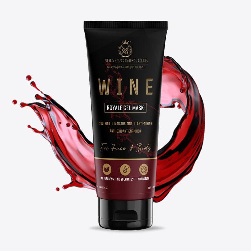 india grooming club red wine gel mask for face and body, made in india