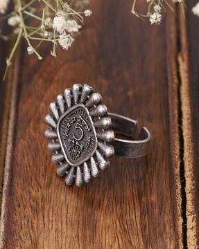 indian coin pattern ring