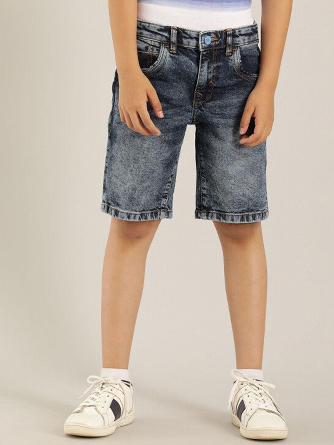 indian terrain boys blue washed printed outdoor shorts