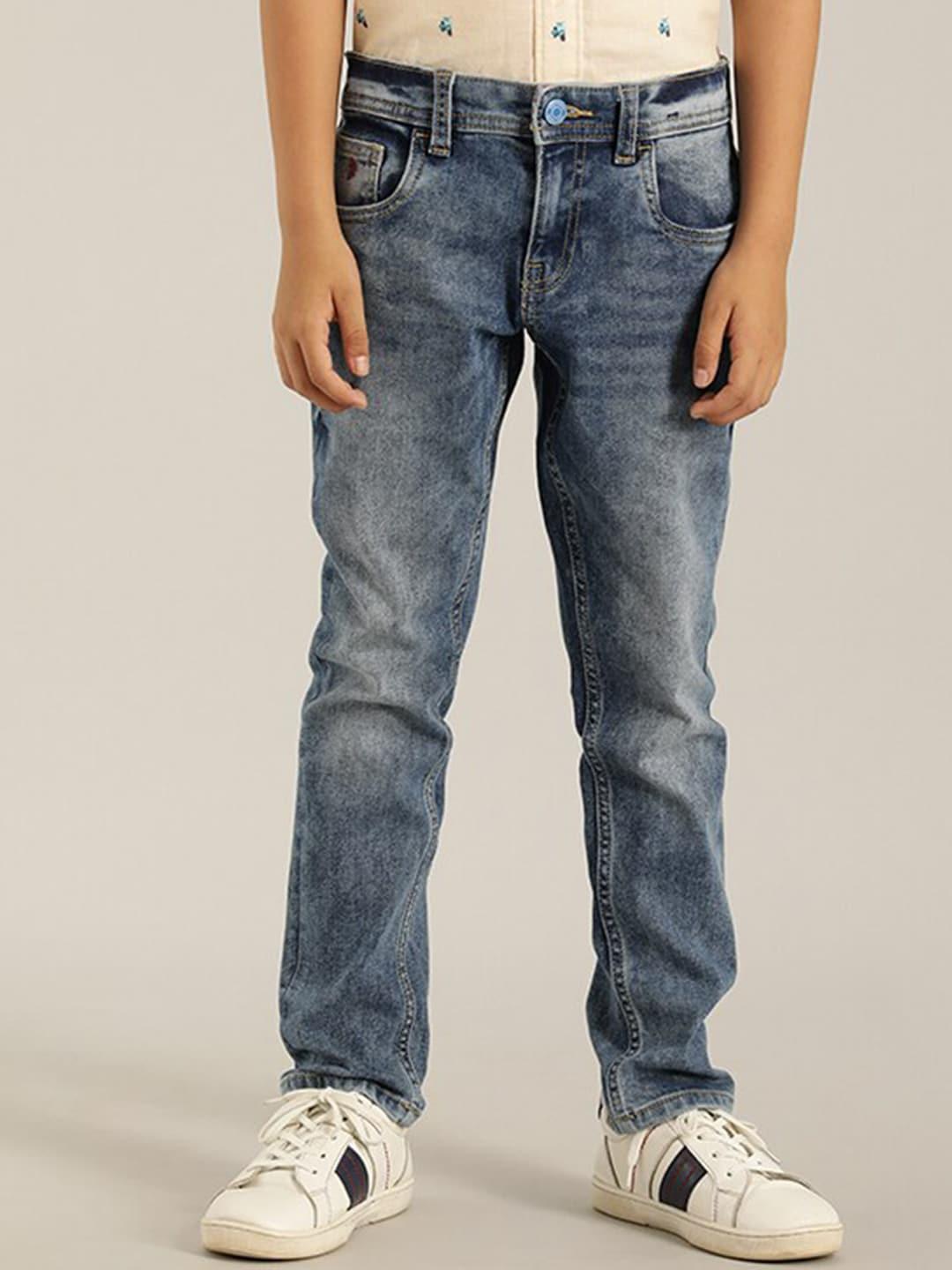 indian terrain boys mid-rise heavy fade pure cotton jeans