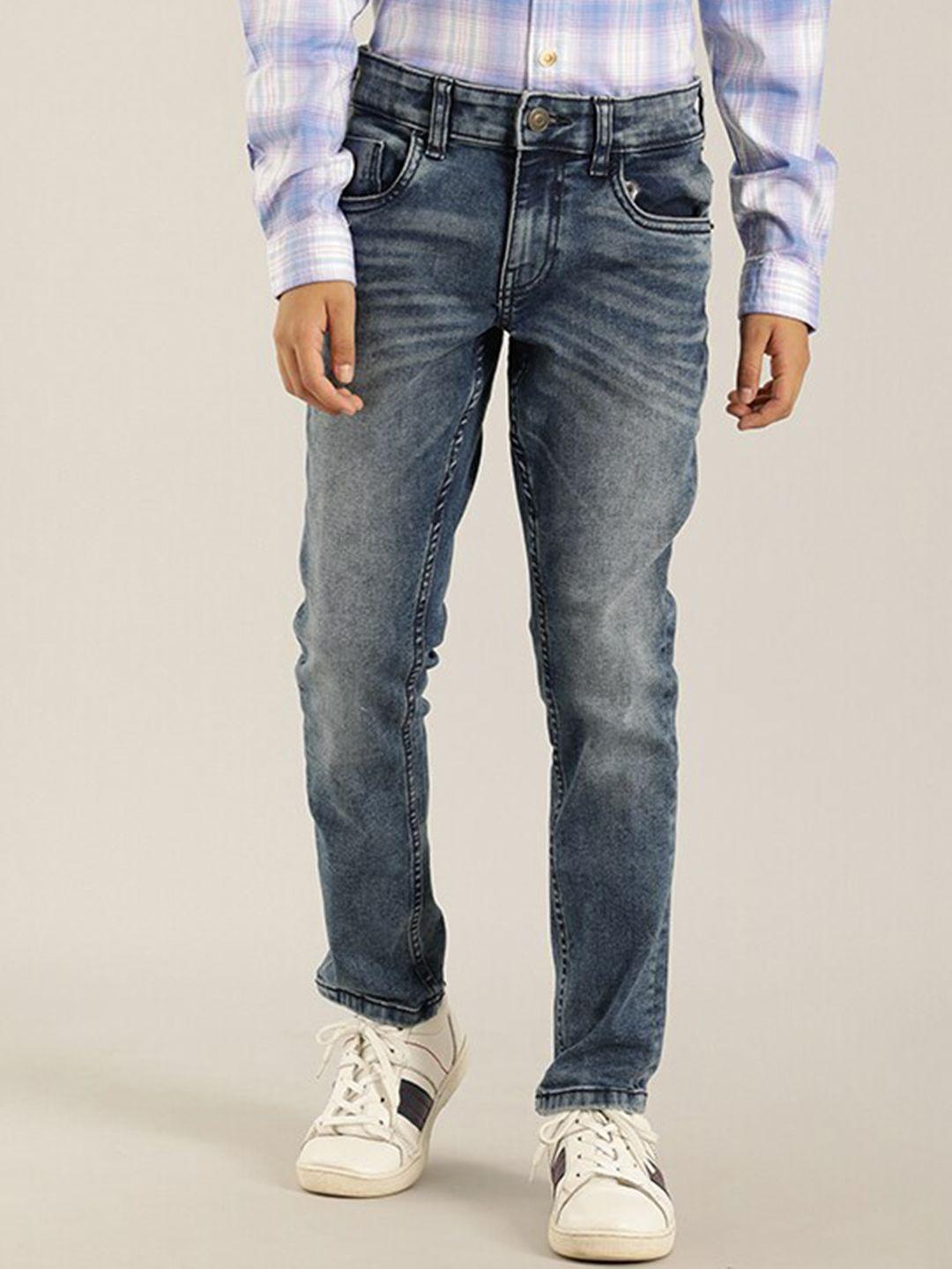 indian terrain boys mid-rise heavy fade pure cotton jeans
