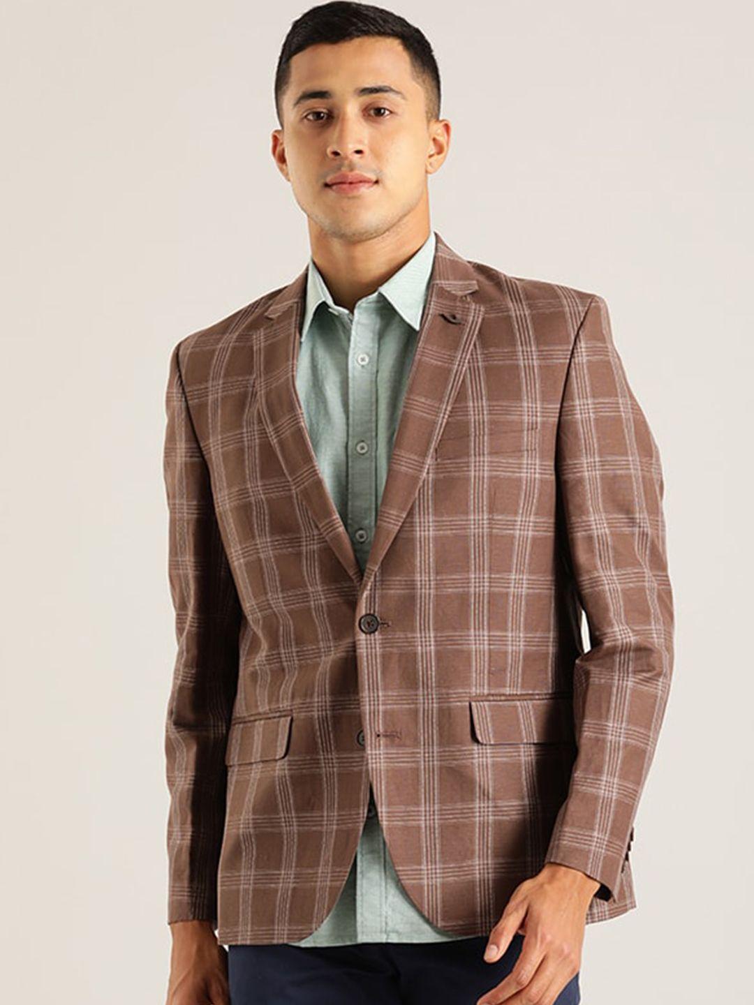 indian terrain checked single breasted blazer