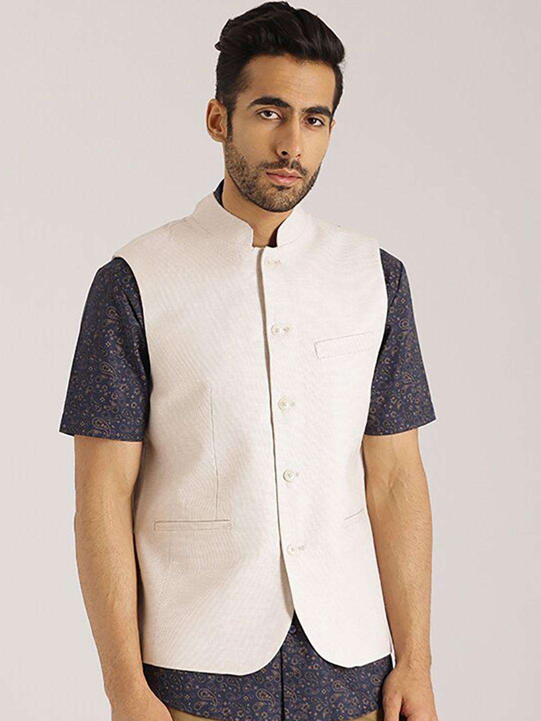 indian terrain cotton linen nehru jacket
