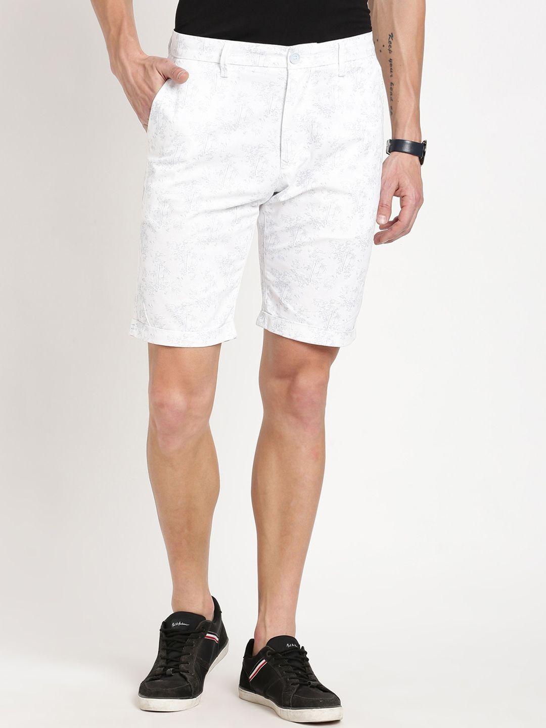 indian terrain men abstract printed slim fit pure cotton shorts