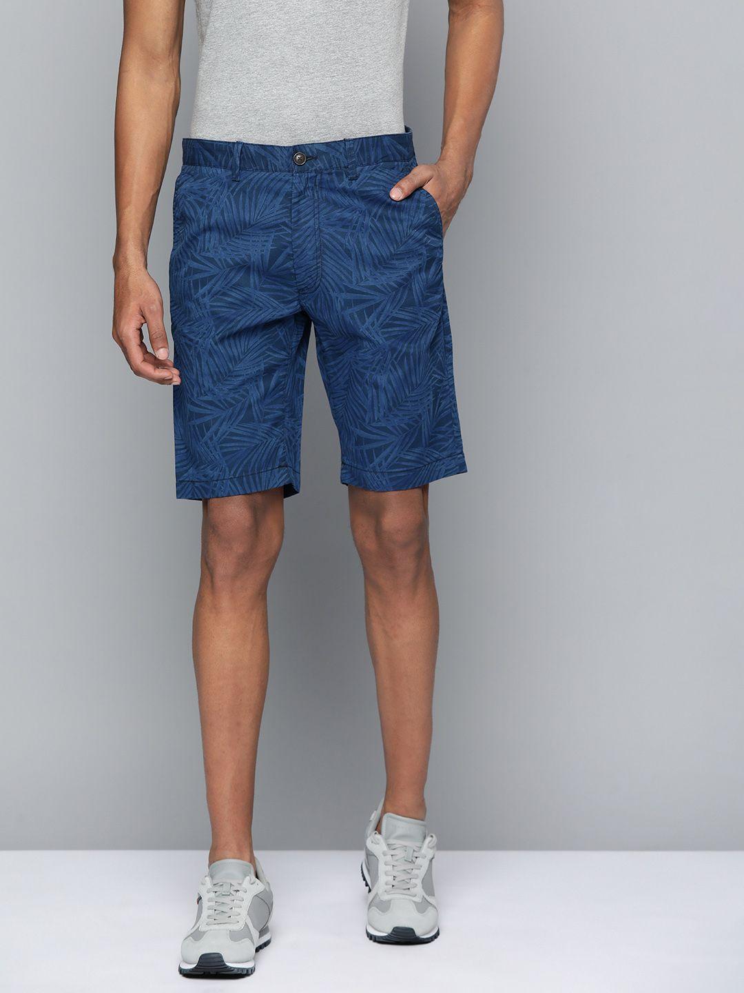 indian terrain men tropical printed slim fit cotton shorts