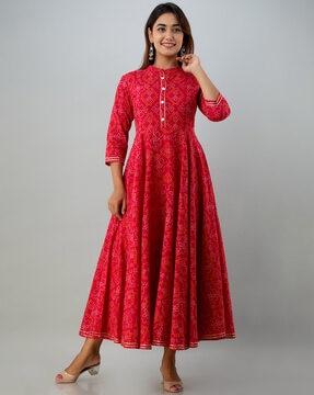 indian collar-neck dress