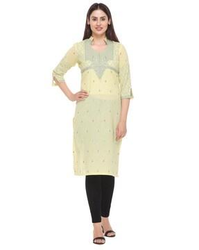 indian embroidered straight kurta