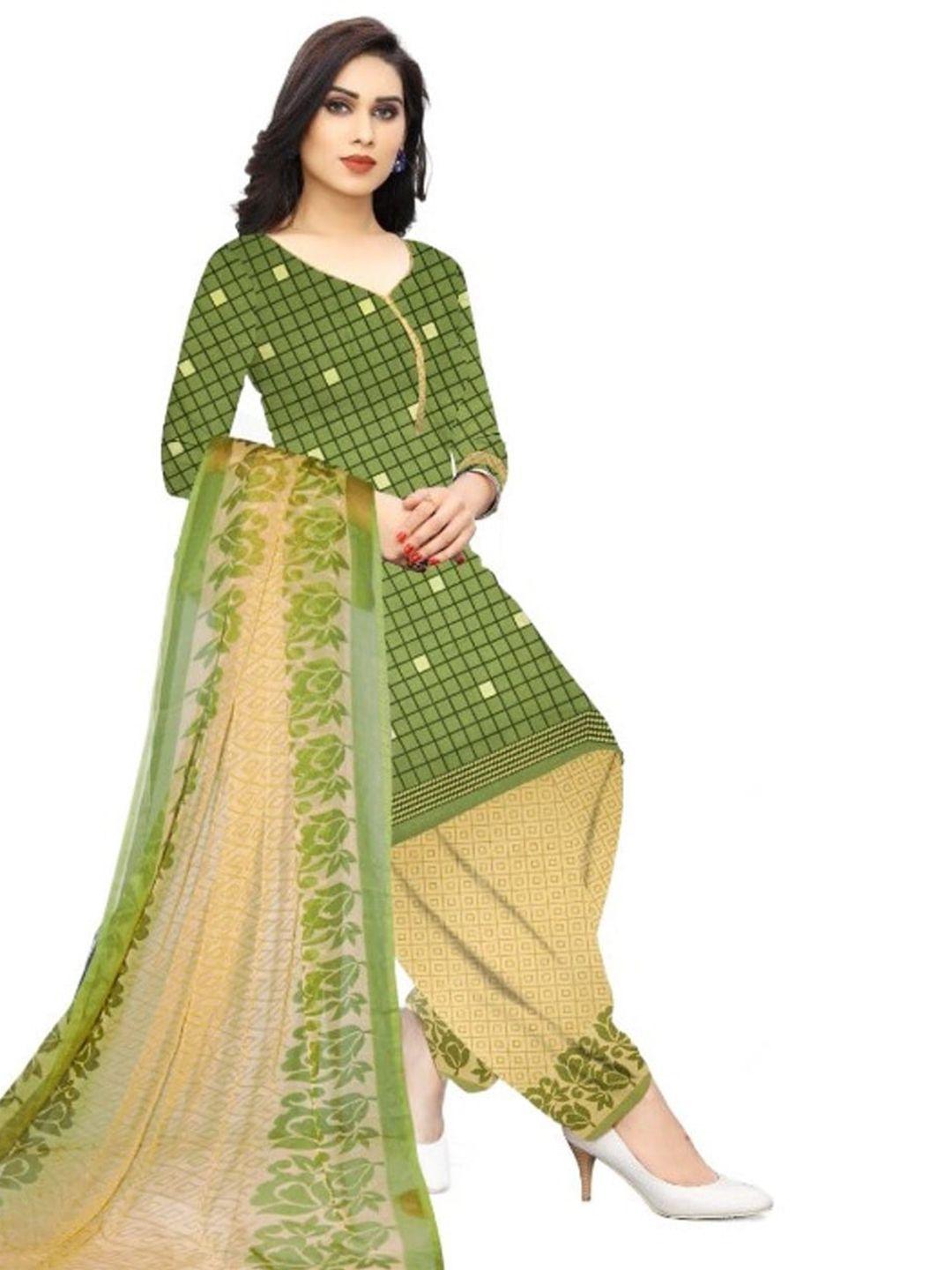 indian heritage printed silk crepe unstitched dress material